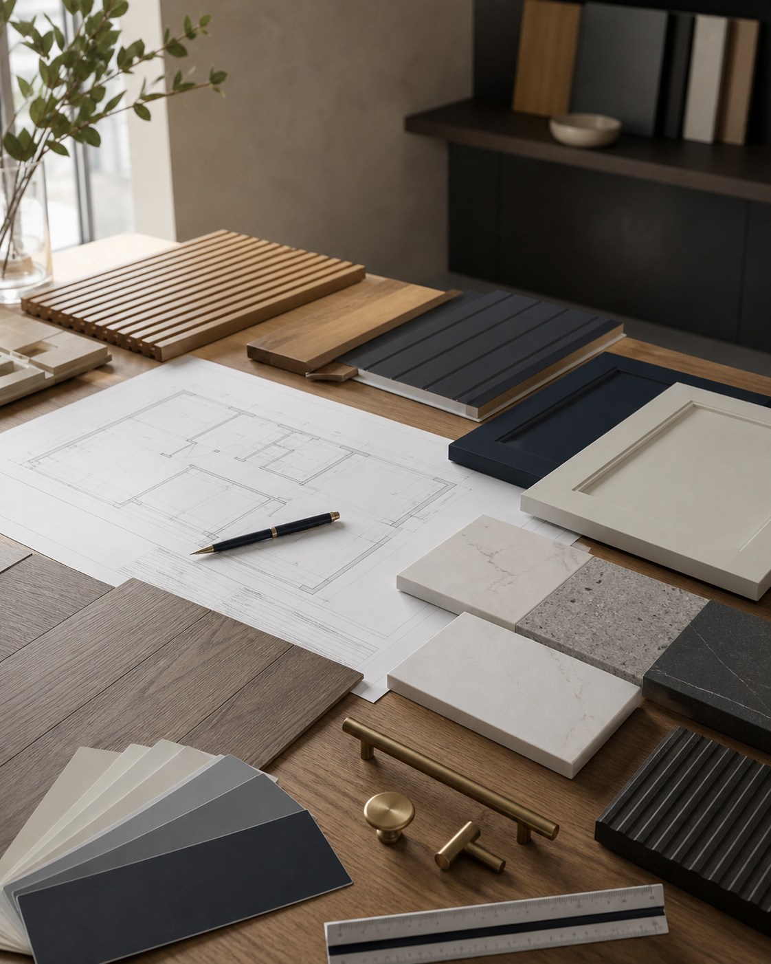 Material samples and plans for customization
