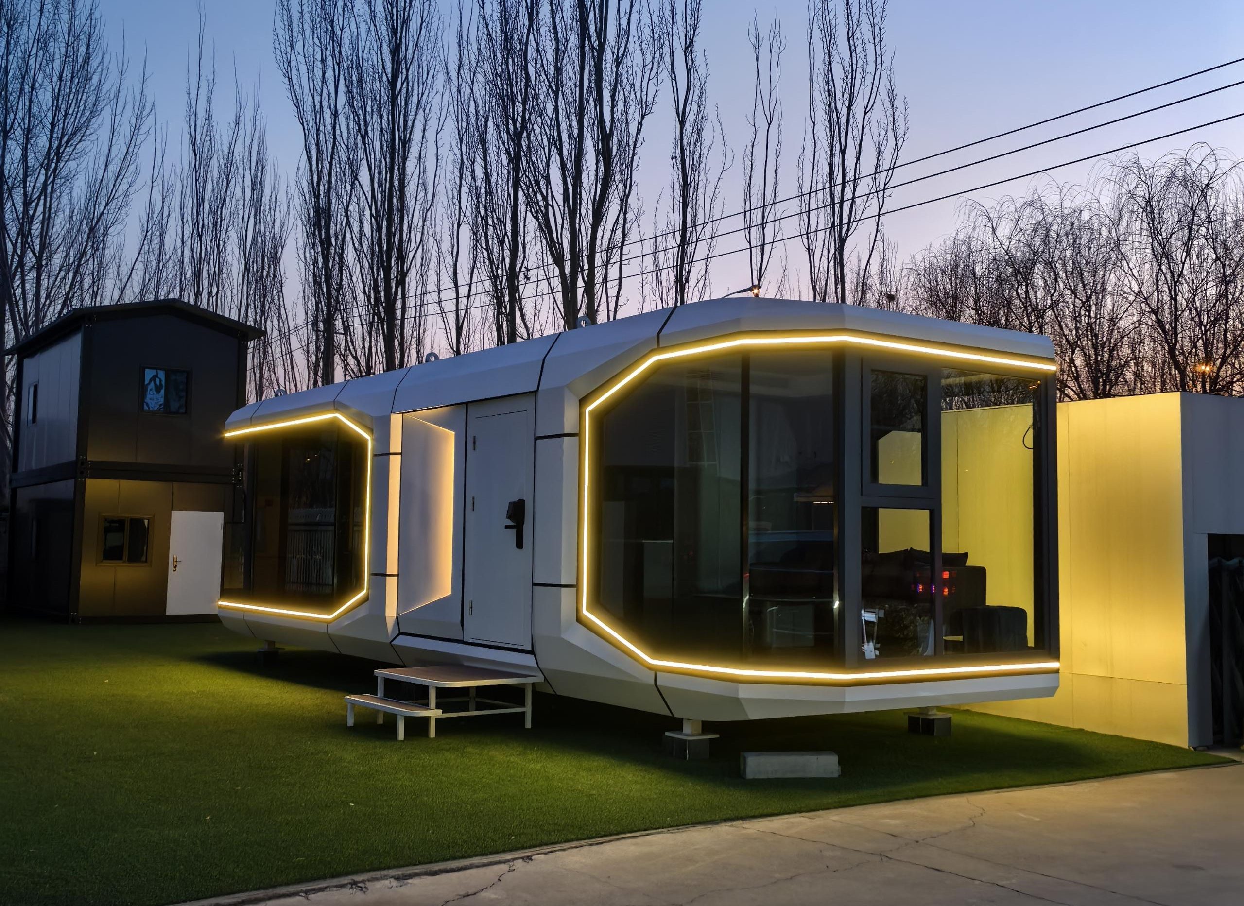 Capsule container house on camping sites, in Canada