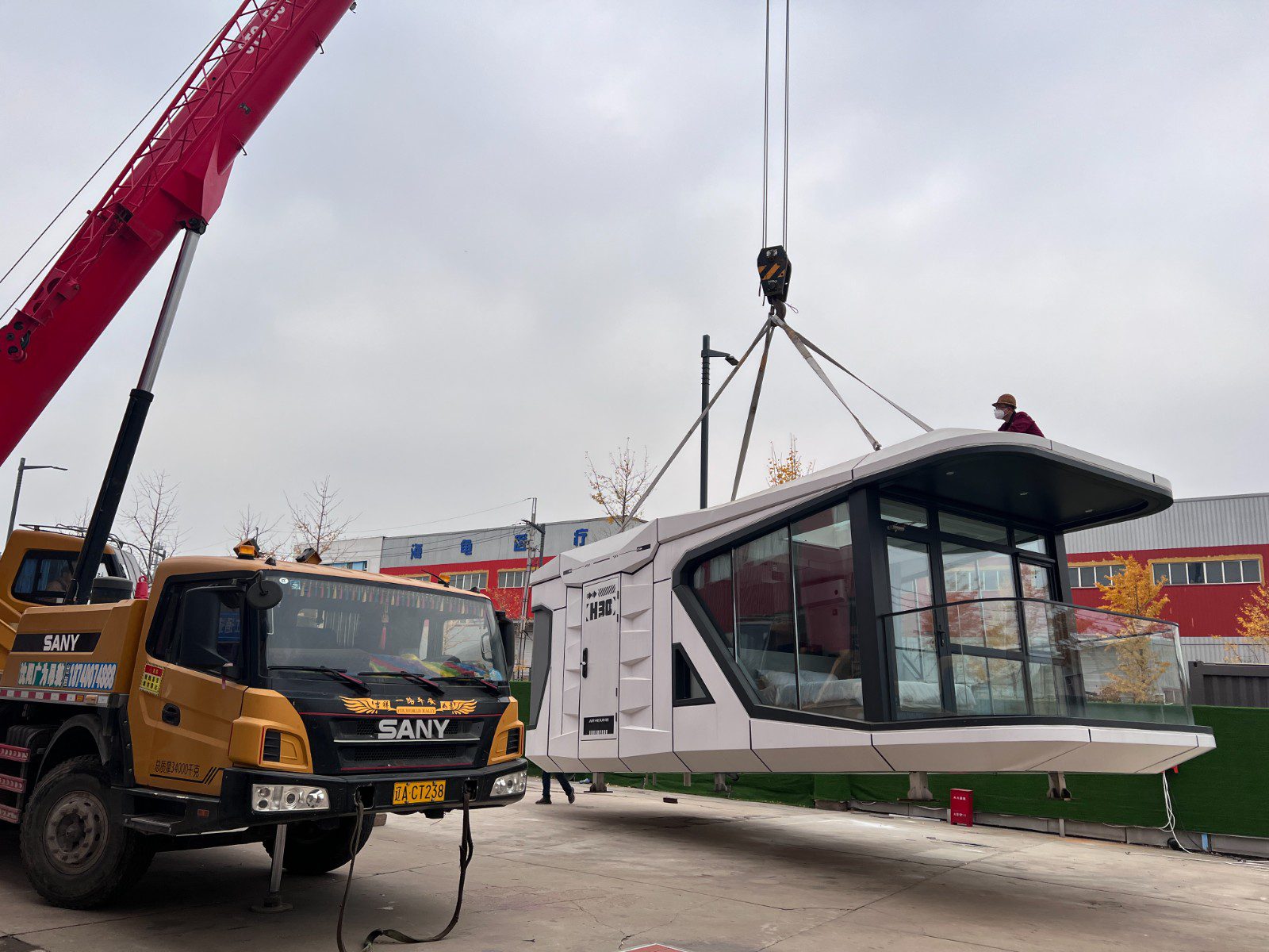 Container house relocation. 